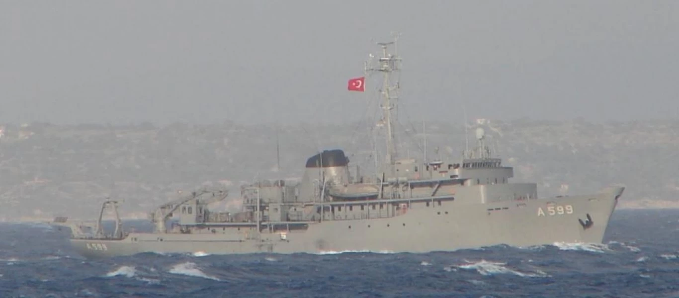 Το Cesme προστατευόμενο από τον τουρκικό στόλο επέστρεψε στην ελληνική υφαλοκρηπίδα και ξεκίνησε έρευνες